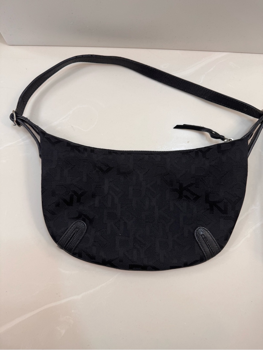 DKNY Black Monogram Crossbody Shoulder Bag